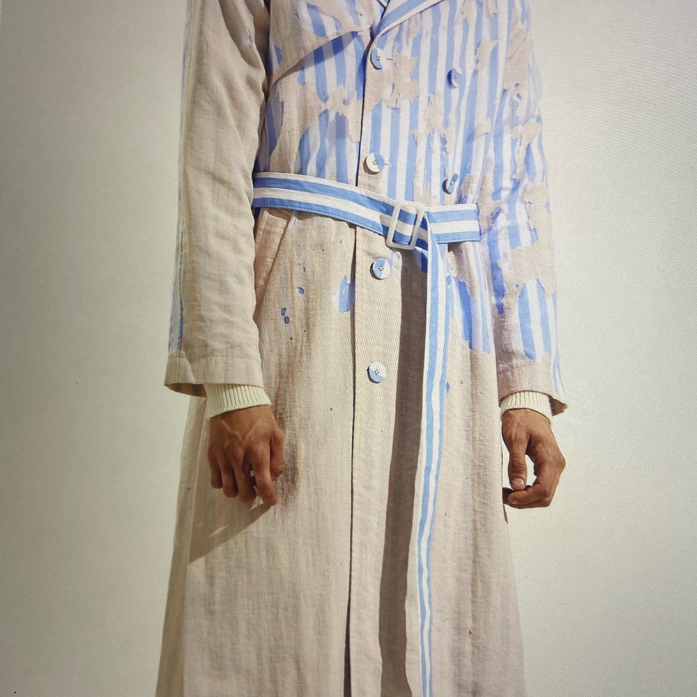 KA WA KEY Devore Two layer Trench Coat